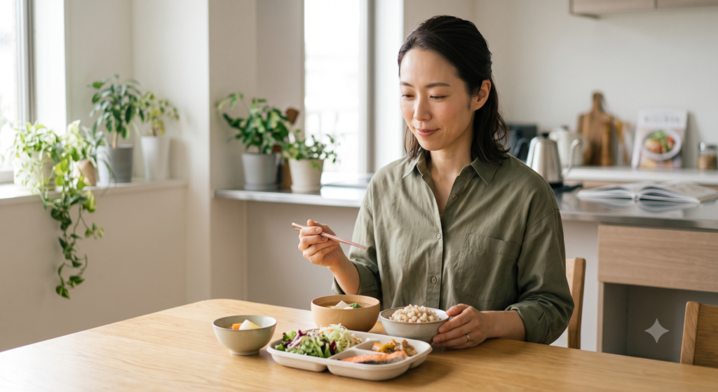 食事をする女性