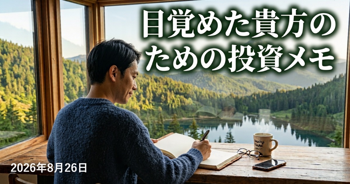【2026年8月26日】目覚めた貴方のための投資メモ~日本株&ドル円市場サマリー