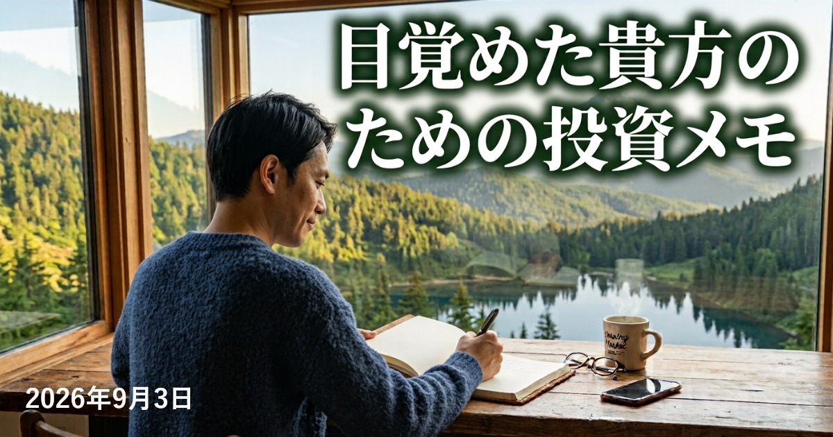 【2026年9月3日】目覚めた貴方のための投資メモ~日本株&ドル円市場サマリー
